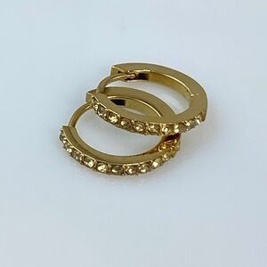 Birthstone Huggie Hoop Earrings - November Citrine